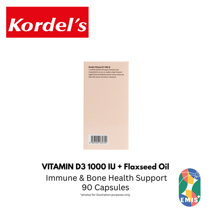 KORDEL’S VITAMIN D3 1000 IU WITH FLAXSEED OIL