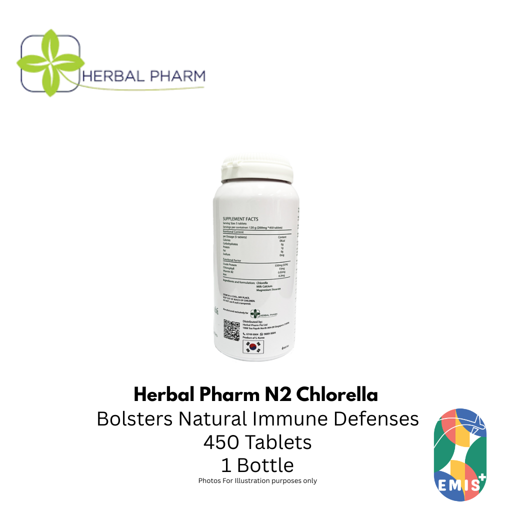 Herbal Pharm: N2 Chlorella - Natural Detox & Nutrient Boost (450 Tablets) product image 2 – EMIS+ Singapore