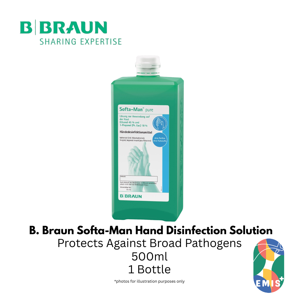 Bbraun Softa-Man Hand Disinfection Solution with Pump 500ml – Fast, Effective Antimicrobial Protection