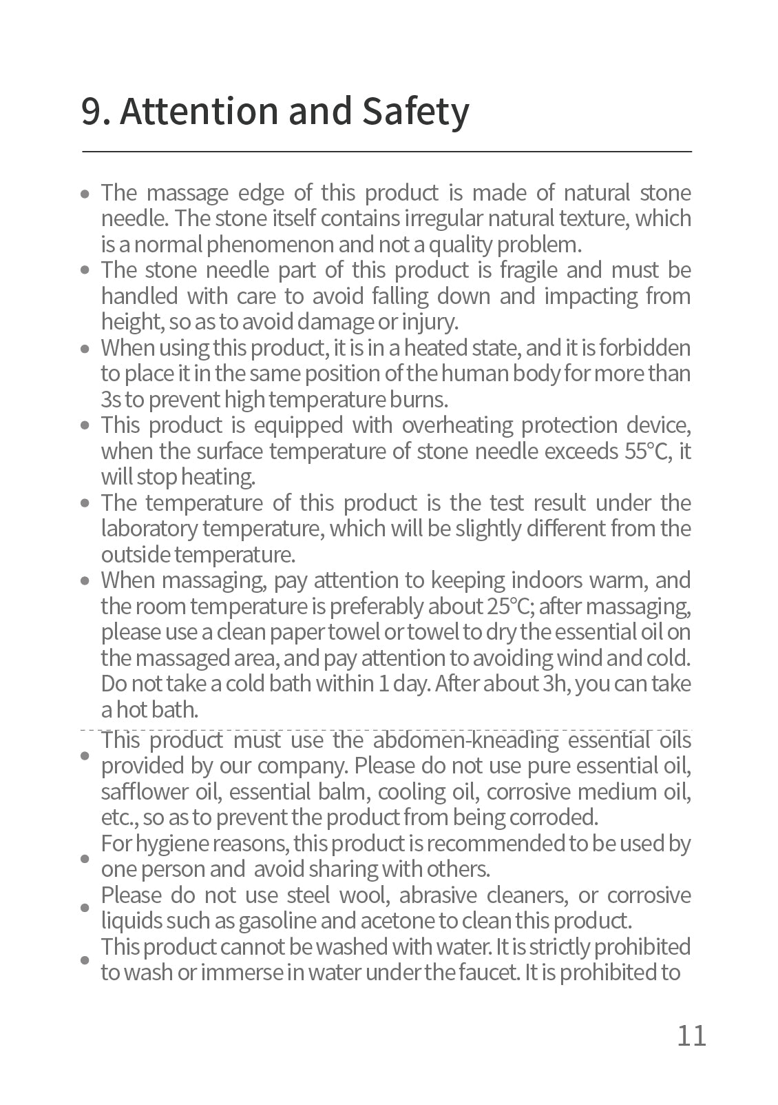 AiYiSheng AYS-038 Stone Needle Meridians Massage Appliance official English manual page 13