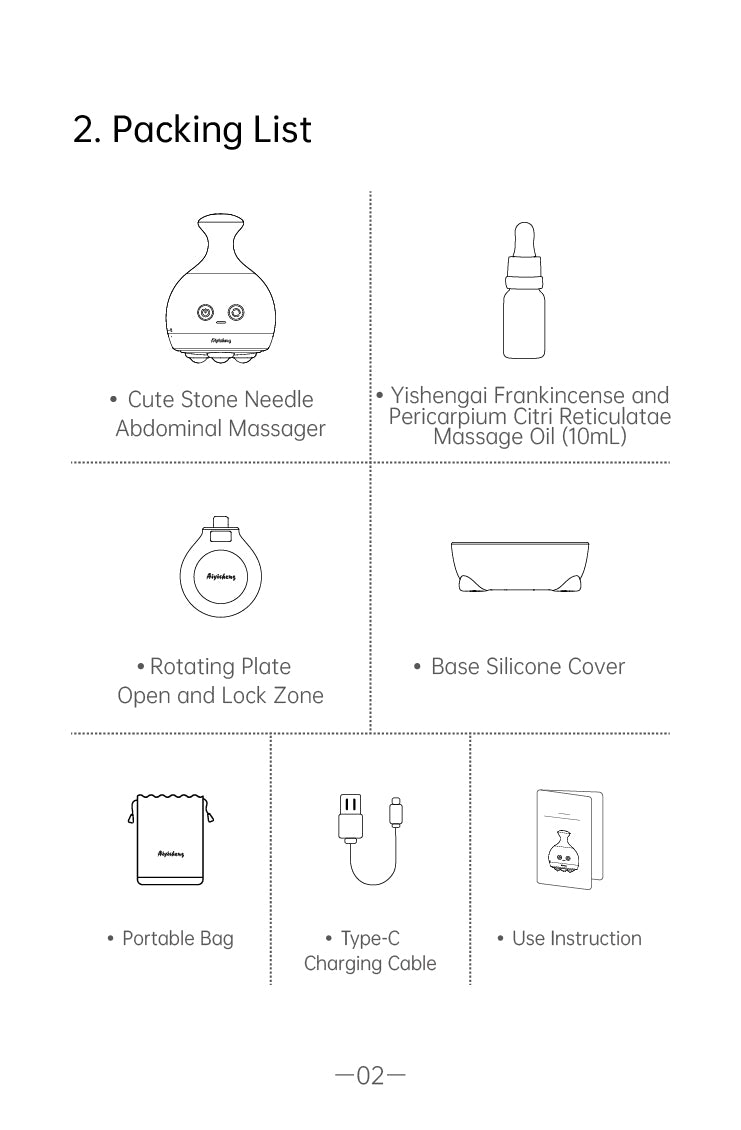 Cute Stone Needle Abdominal Massager AYS-055 official English manual page 4