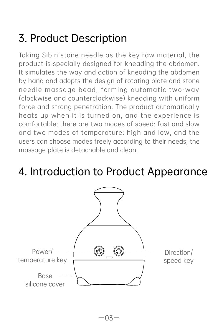 Cute Stone Needle Abdominal Massager AYS-055 official English manual page 5