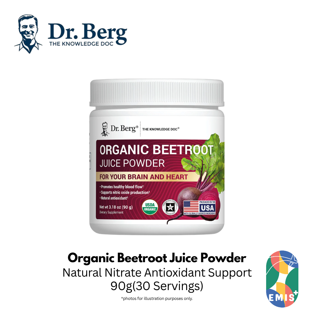 Dr Berg Organic Beetroot Juice Powder Raw Fresh USDA Organic for Circulation and Antioxidant Support