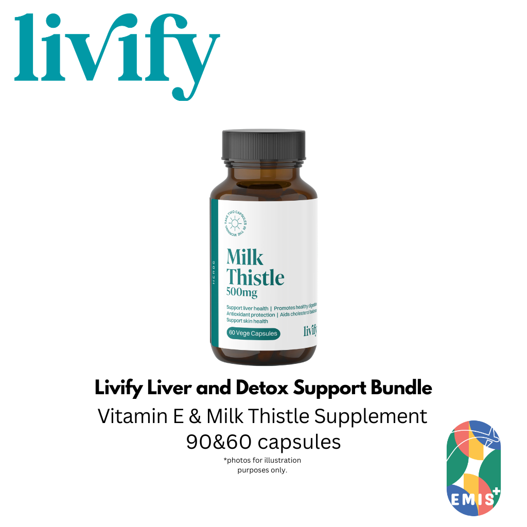 Livify Liver and Detox Support Bundle Milk Thistle and Vitamin E Supplement Set