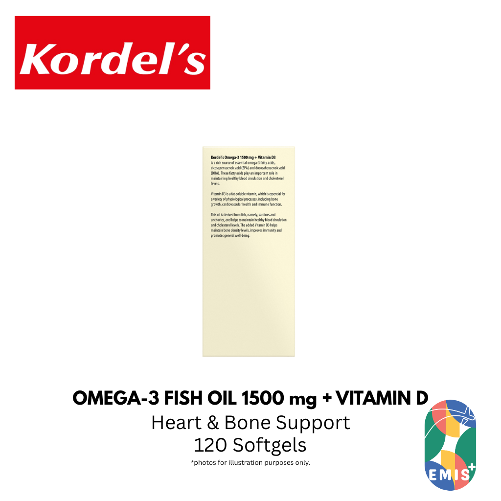 KORDEL’S OMEGA-3 FISH OIL 1500 mg + VITAMIN D