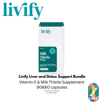 Livify Liver and Detox Support Bundle Milk Thistle and Vitamin E Supplement Set
