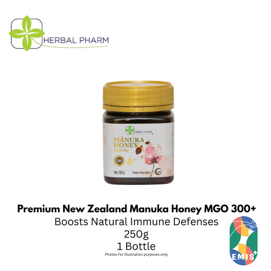 Herbal Pharm Manuka Honey MGO 300+ - Daily Wellness & Immune Support, 250g