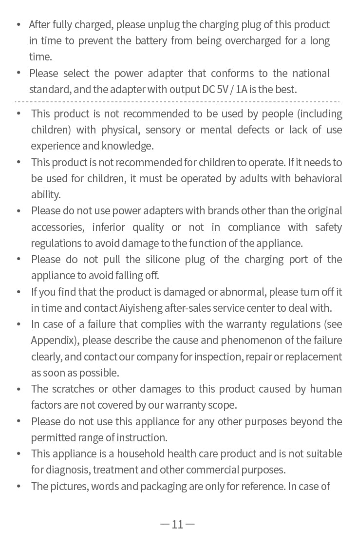 AiYiSheng AYS-059 Acupoint and Tendon Rebounding Massager official English manual page 13