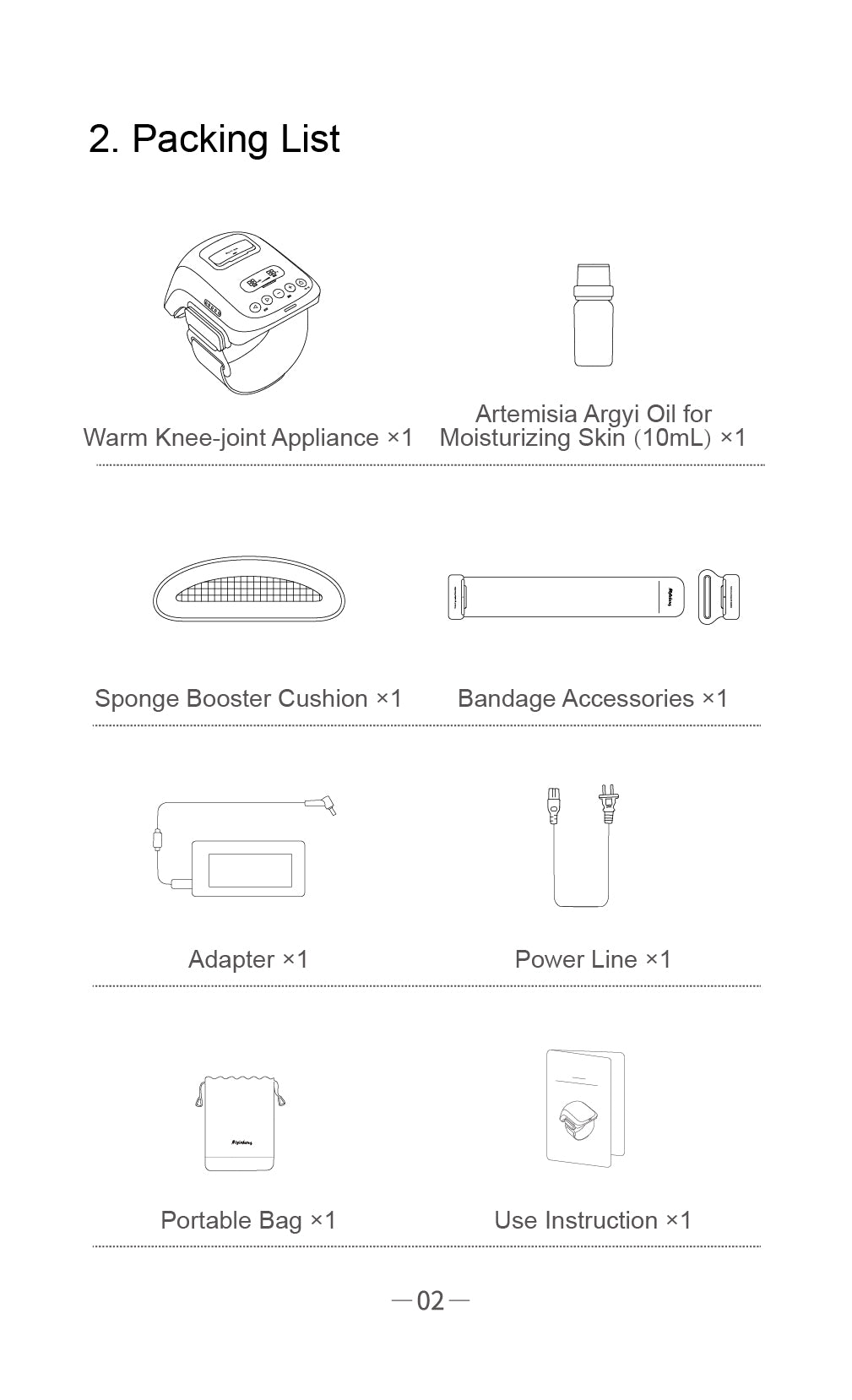Warm Knee-joint Appliance AYS-060 official English manual page 4