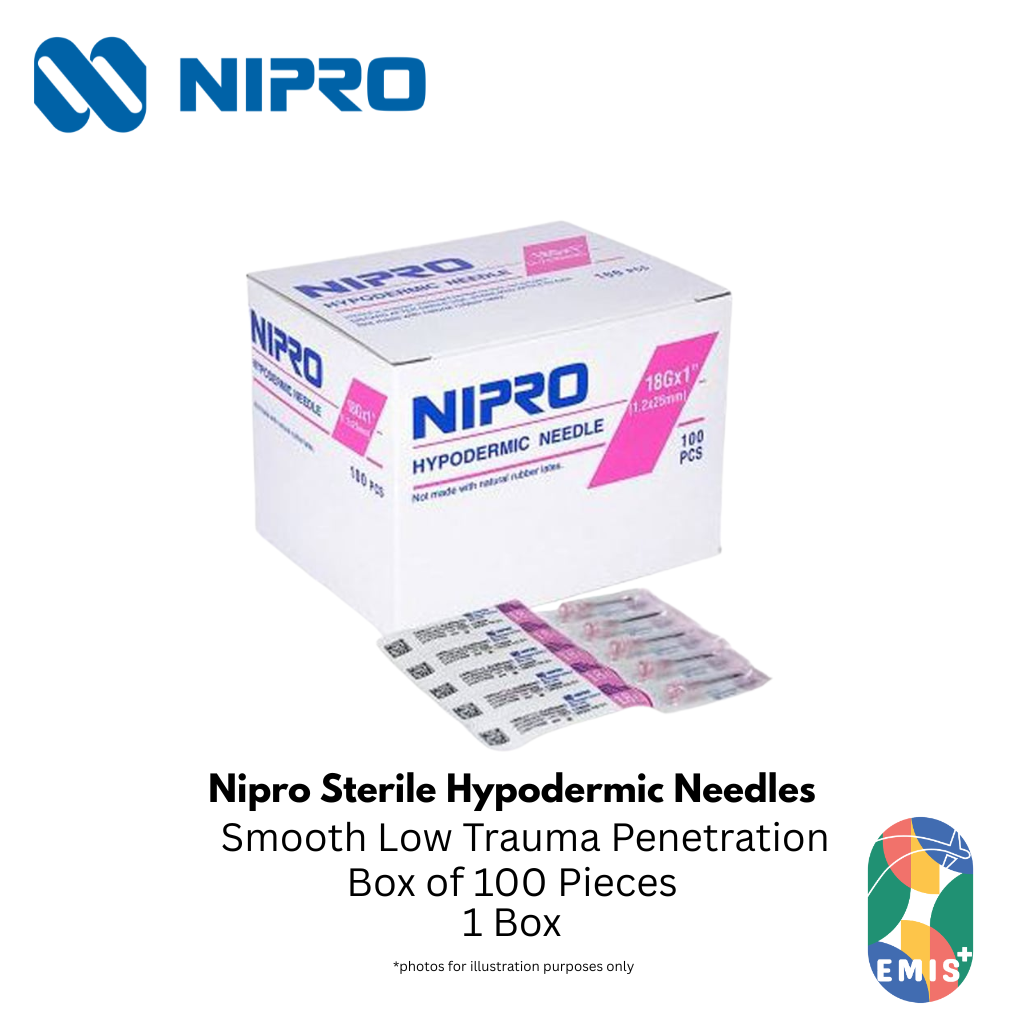 Nipro Hypodermic Needle – Sterile, Single-Use (16G – 30G) – Nipro medical device available at EMIS+ Singapore