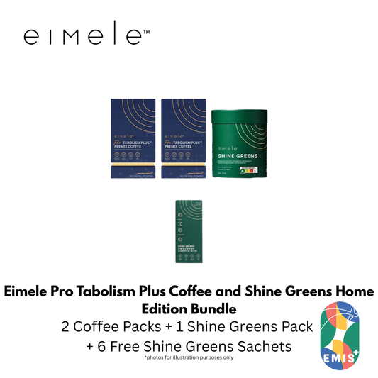 Eimele Pro Tabolism Plus Coffee Bundle with Shine Greens Home Edition and Free Greens Sachets