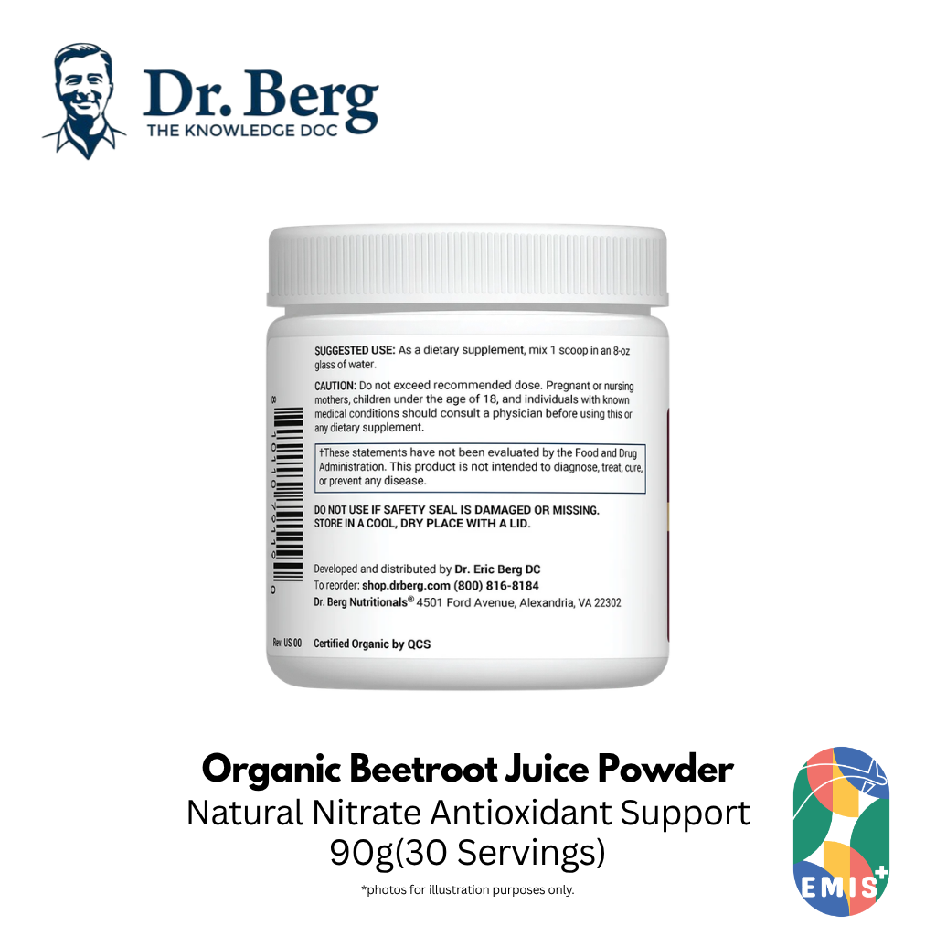 Dr Berg Organic Beetroot Juice Powder Raw Fresh USDA Organic for Circulation and Antioxidant Support