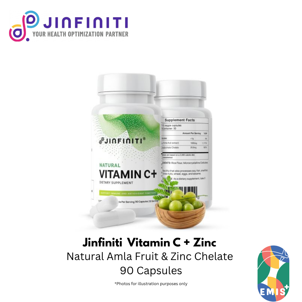 Natural Vitamin C and Zinc Supplement - Immune Support Formula by Jinfiniti
