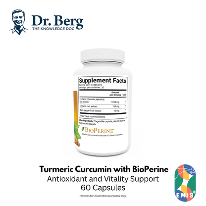 Dr. Berg 姜黄素与 BioPerine - 最大吸收 60 粒胶囊