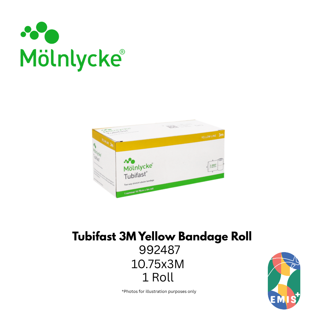 Molnlycke Tubifast 3M Yellow Bandage Roll 992487