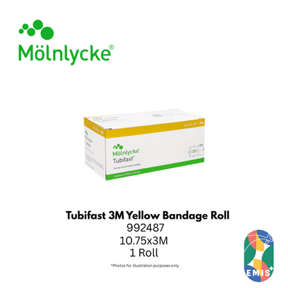Molnlycke Tubifast 3M Yellow Bandage Roll 992487