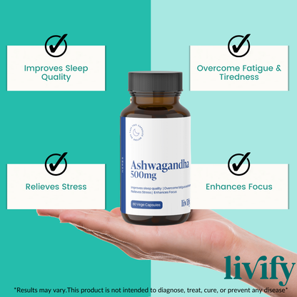 Livify Ashwagandha for Stress Relief Sleep Quality and Mood Balance
