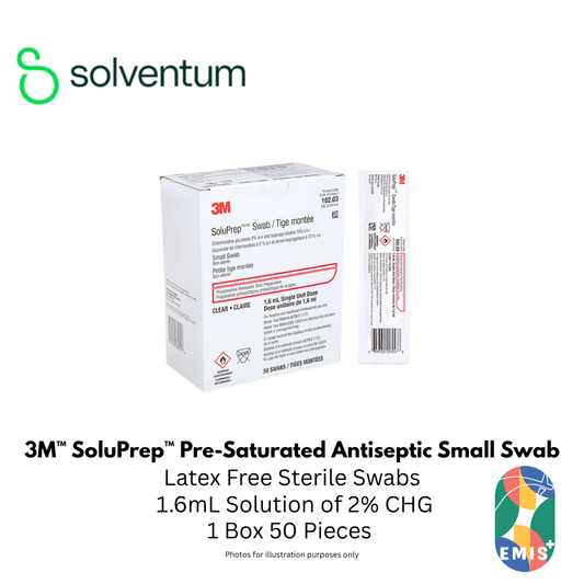 3M SoluPrep Small Swab 2% CHG / 70% IPA 1.6ml – Box of 50