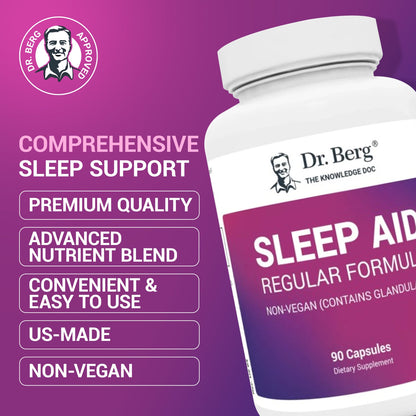 Dr. Berg Sleep Aid Regular Formula - Achieve Restful Nights with 90 Capsules
