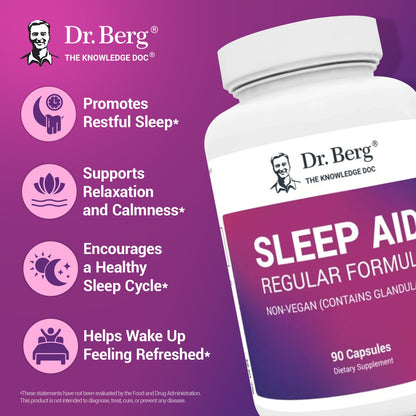 Dr. Berg Sleep Aid Regular Formula - Achieve Restful Nights with 90 Capsules