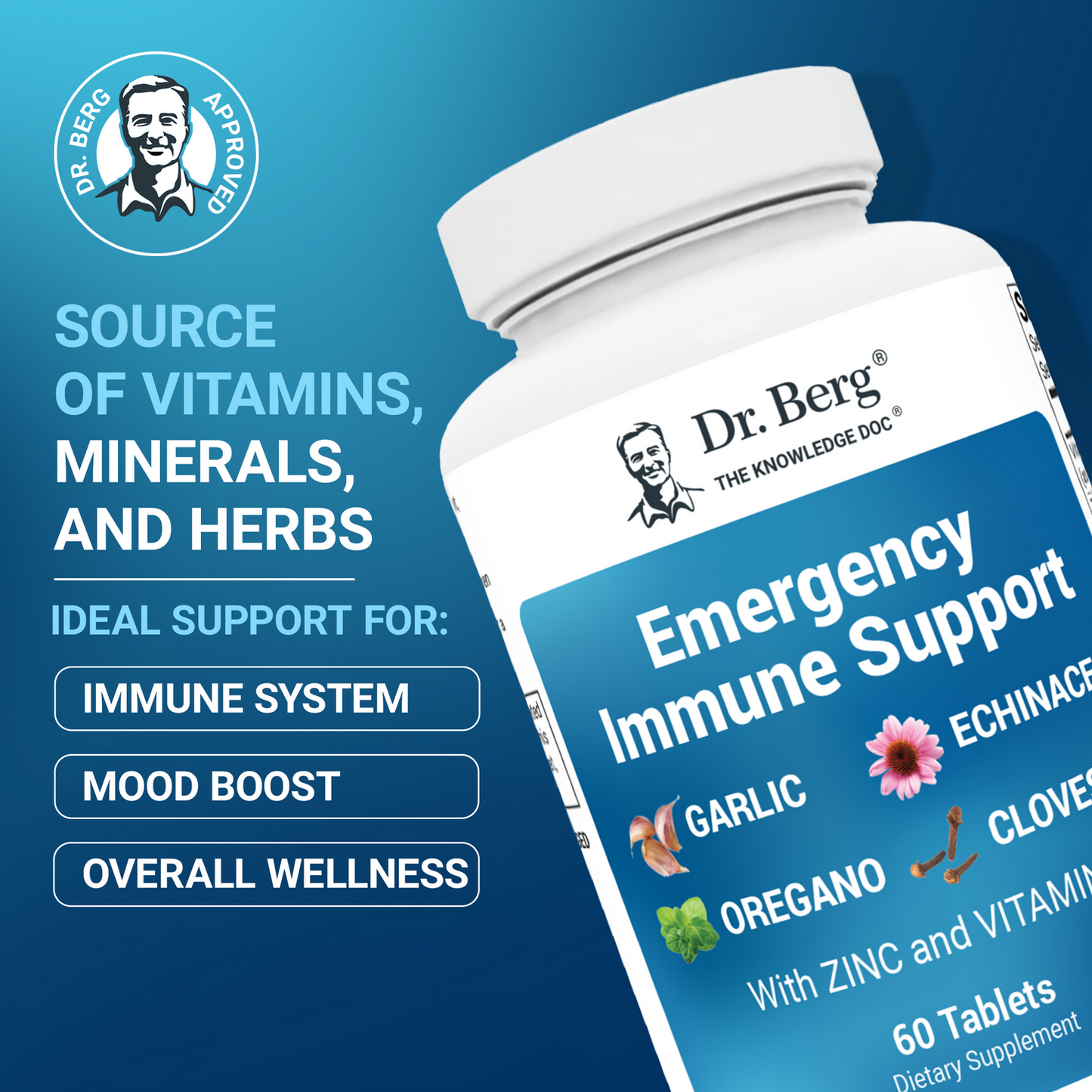Emergency Immune Support with Zinc and Vitamin D – 60 Tablets