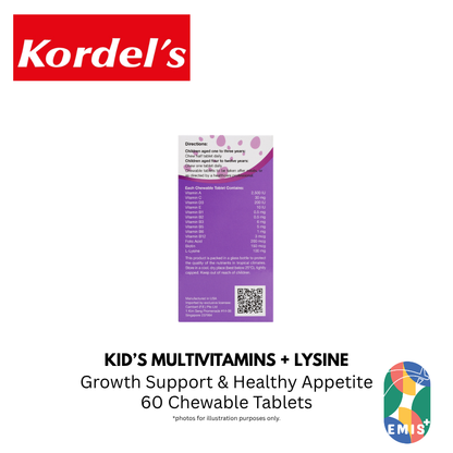 KORDEL’S KID’S MULTIVITAMINS + LYSINE