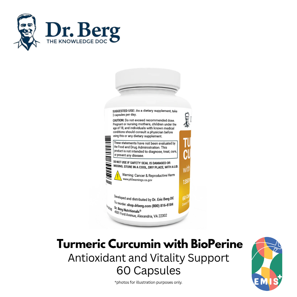 Dr. Berg 姜黄素与 BioPerine - 最大吸收 60 粒胶囊