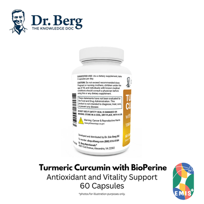 Dr. Berg 姜黄素与 BioPerine - 最大吸收 60 粒胶囊