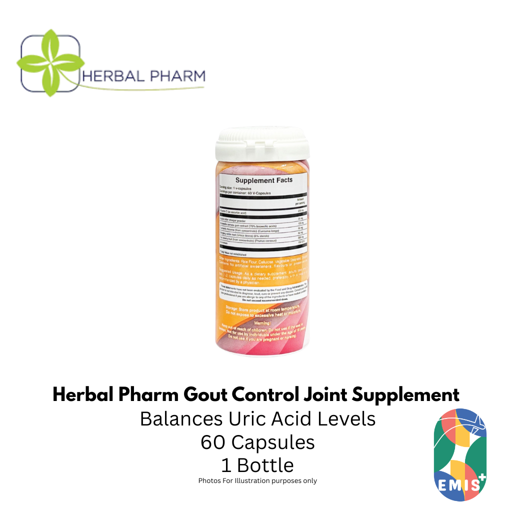 Herbal Pharm Gout Control: Natural Relief for Healthy Uric Acid & Joint Comfort