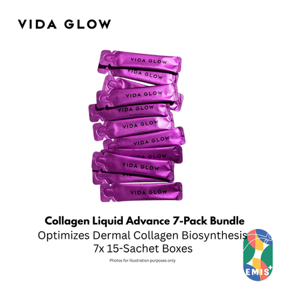 Vida Glow Collagen Liquid Advance 15 Sachets Seven Pack Bundle