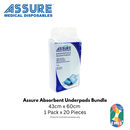 Bundle of 3 Assure Underpads 43cm x 60cm 4 Ply 20s per Pack