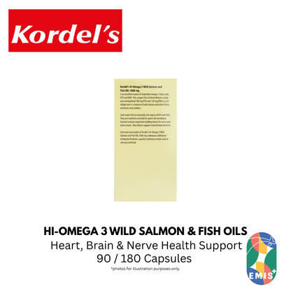 KORDEL’S HI-OMEGA 3 WILD SALMON AND FISH OILS 1000 mg