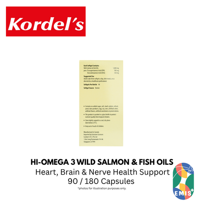 KORDEL’S HI-OMEGA 3 WILD SALMON AND FISH OILS 1000 mg
