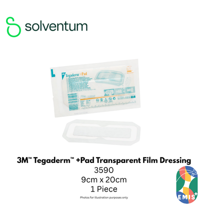 3M 3590 Tegaderm +Pad Transparent Dressing 9cm x 20cm