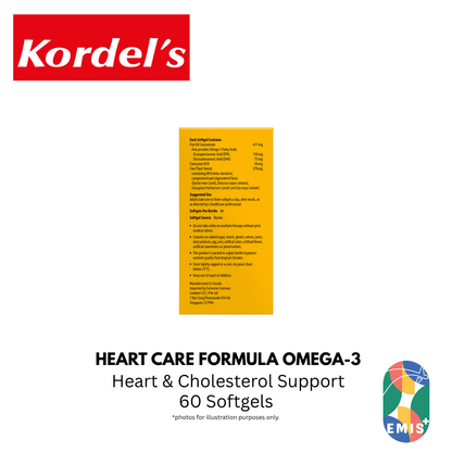 KORDEL’S HEART CARE FORMULA OMEGA-3, C0Q10 AND PLANT STEROLS