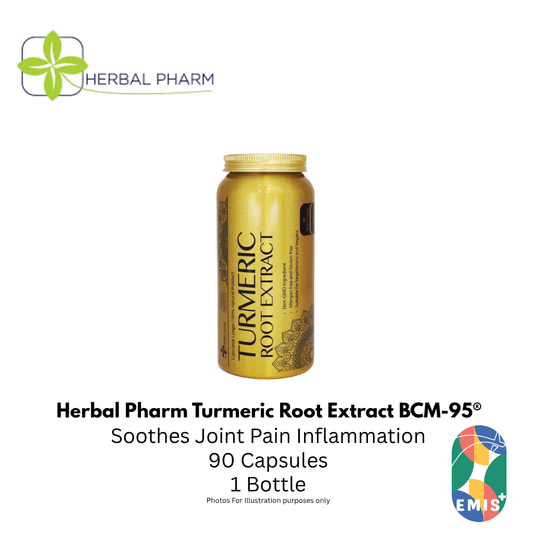 Herbal Pharm BCM-95® Turmeric Root Extract - 90 V-Capsules for Joint & Immune Support