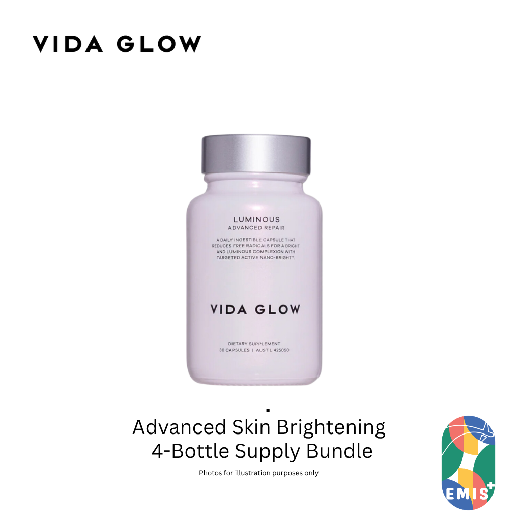 Vida Glow Luminous Capsules 30 Capsules Four Bottle Bundle with Free SGD9 Voucher Pack