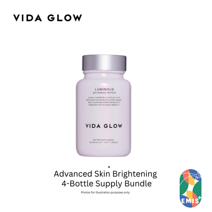 Vida Glow Luminous Capsules 30 Capsules Four Bottle Bundle with Free SGD9 Voucher Pack