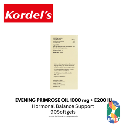 KORDEL’S EVENING PRIMROSE OIL 1000 mg + E200 IU