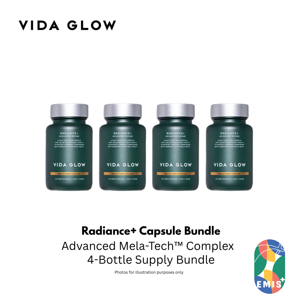 Vida Glow Radiance Plus 30 Capsules Four Bottle Bundle with Free SGD9 Voucher Pack