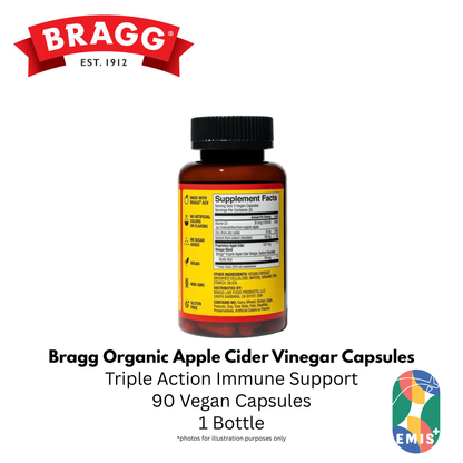 Bragg Apple Cider Vinegar Capsules with Vitamin D and Zinc for Immunity and Weight Management — product image 3, EMIS+ Singapore medical supplies