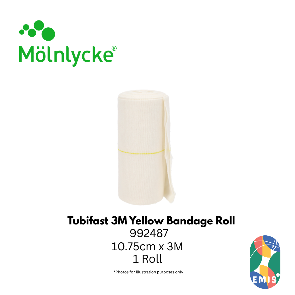 Molnlycke Tubifast 3M Yellow Bandage Roll 992487