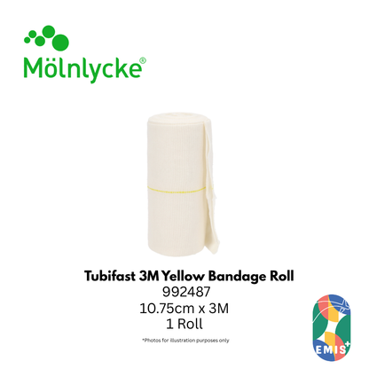 Molnlycke Tubifast 3M Yellow Bandage Roll 992487