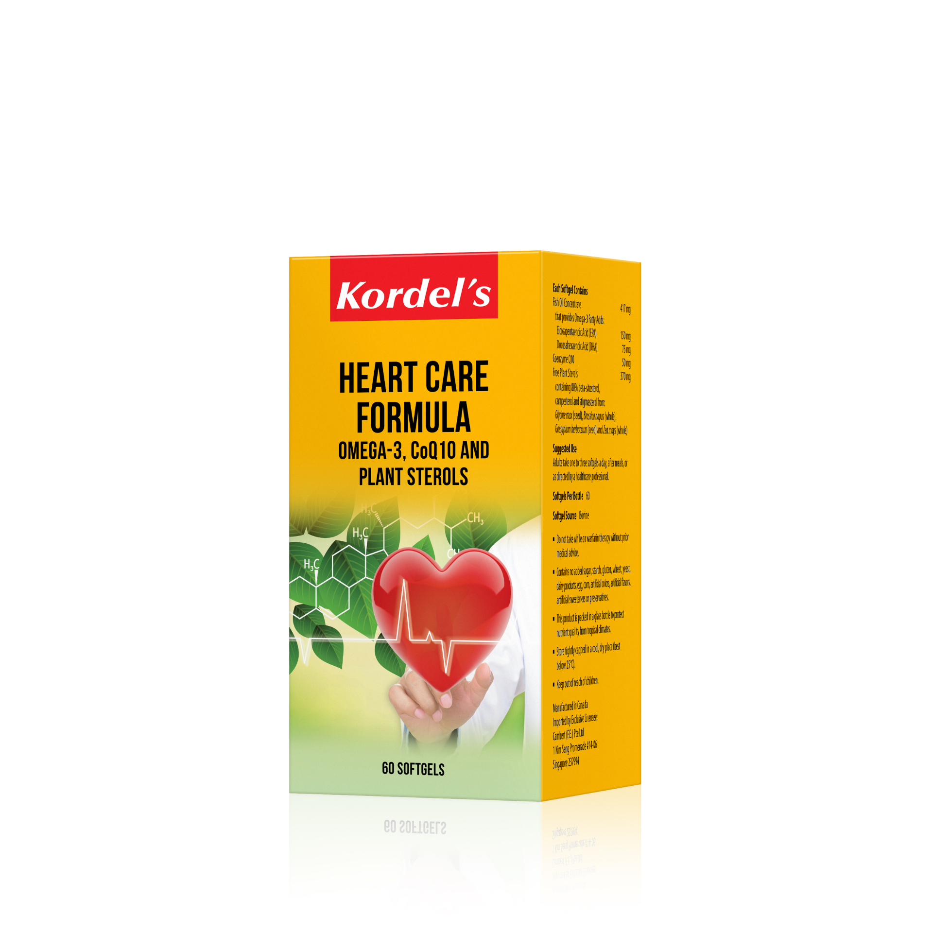 KORDEL’S HEART CARE FORMULA OMEGA-3, C0Q10 AND PLANT STEROLS
