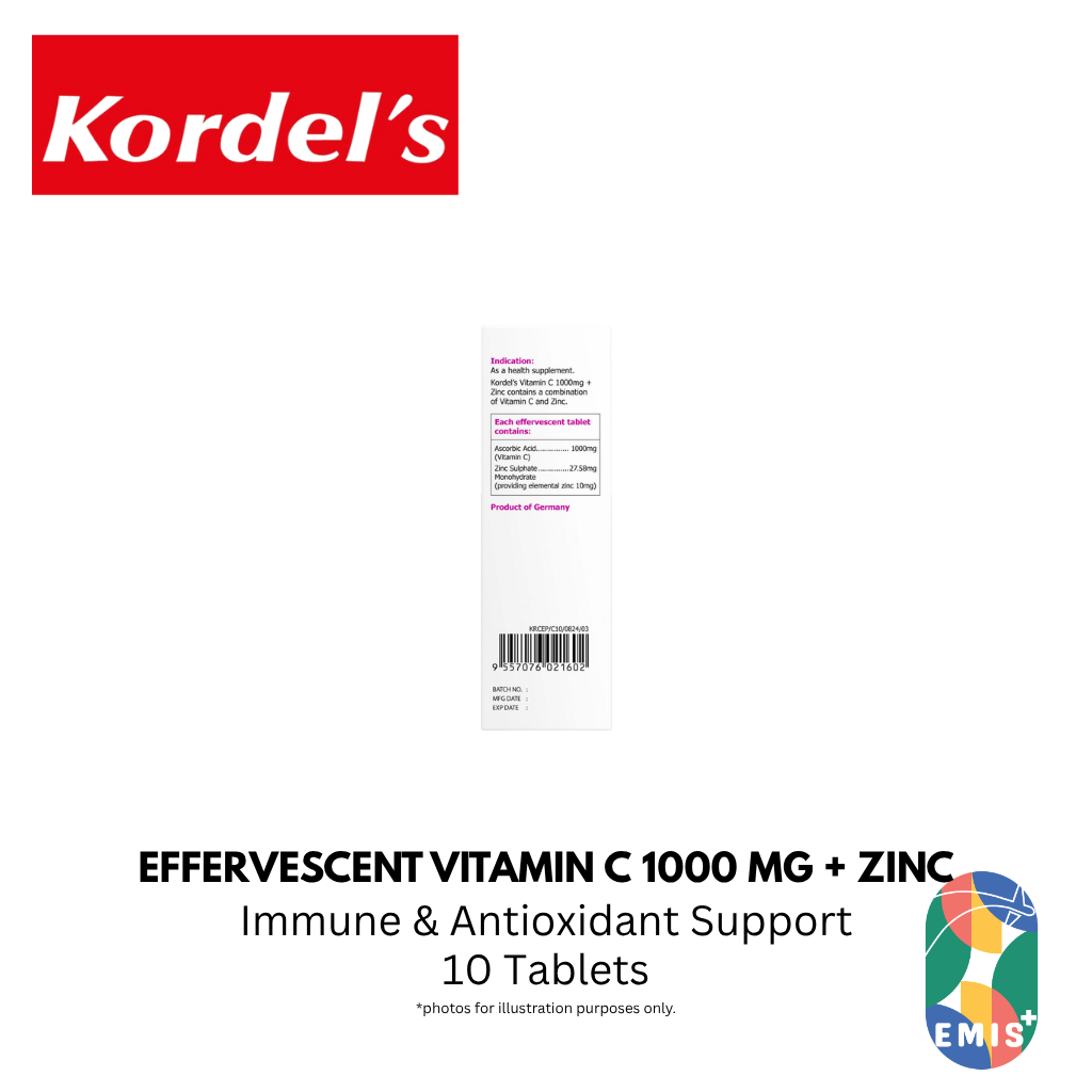 KORDEL’S EFFERVESCENT VITAMIN C 1000 mg + ZINC (PASSIONFRUIT FLAVOUR)