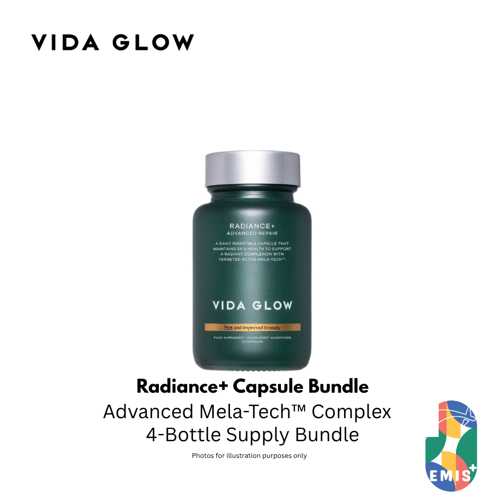 Vida Glow Radiance Plus 30 Capsules Four Bottle Bundle with Free SGD9 Voucher Pack