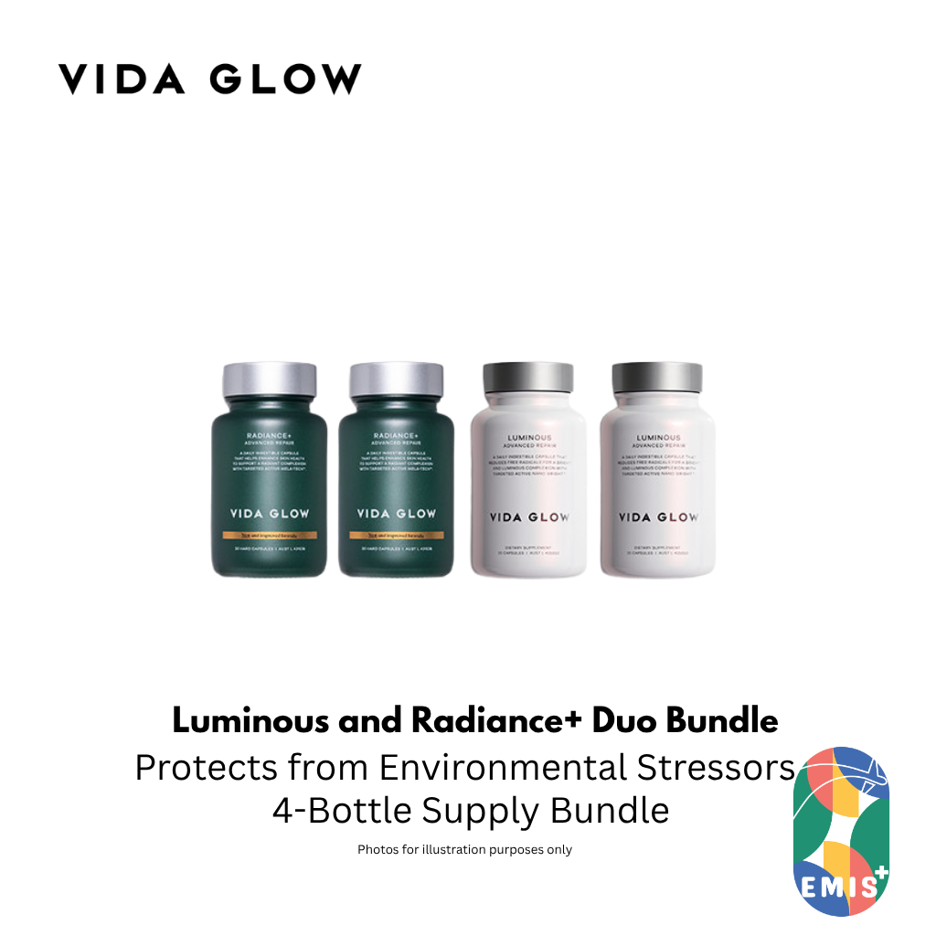 Vida Glow Luminous and Radiance Plus Bundle Two Bottles Each with Free SGD9 Voucher Pack