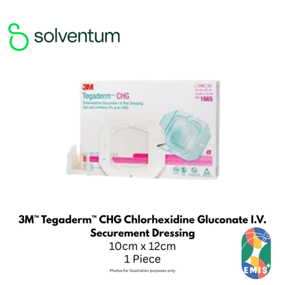 3M Tegaderm CHG Chlorhexidine Gluconate I.V. Securement Dressing 1658R 10cm x 12cm