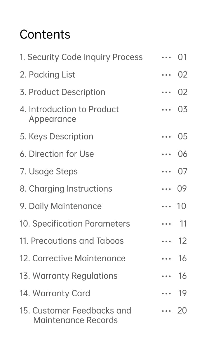 Stone Needle Massage Appliance, The Third Generation AYS-083 official English manual page 2
