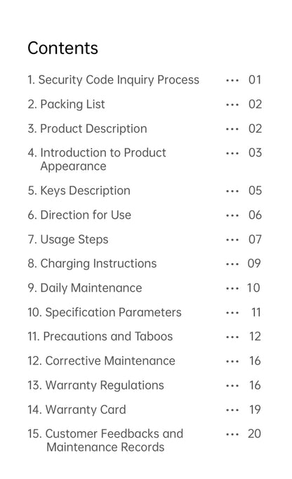 Stone Needle Massage Appliance, The Third Generation AYS-083 official English manual page 2